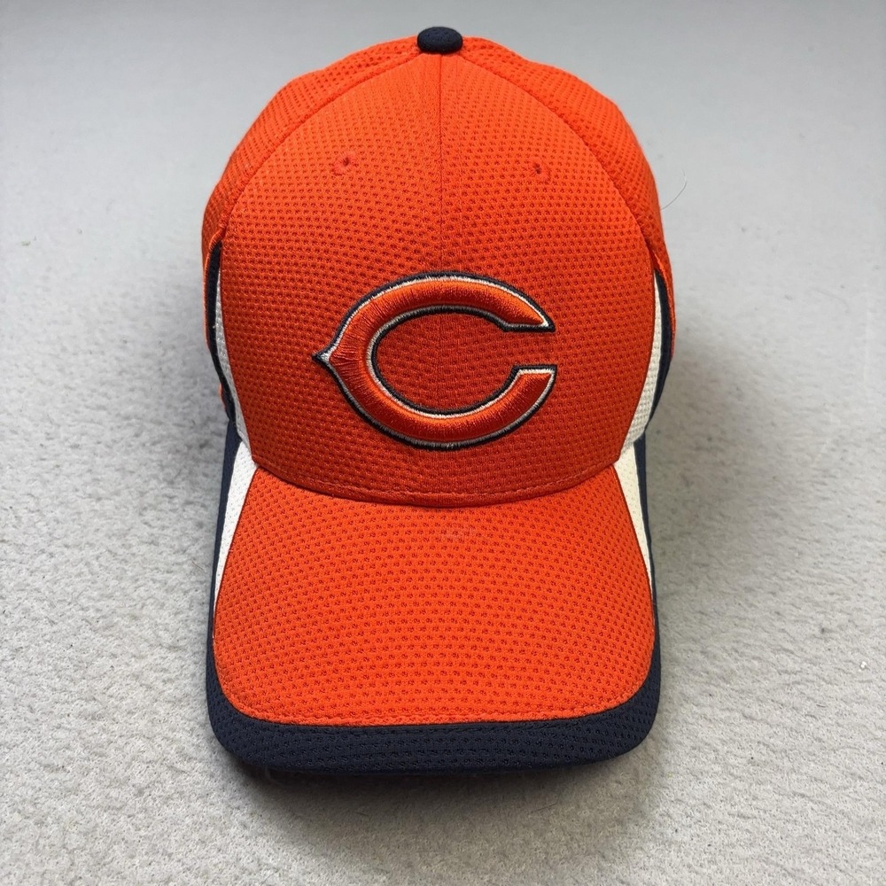 Chicago Bears Hat Cap Fitted Mens Large Orange NFL Football 39THIRTY New Era